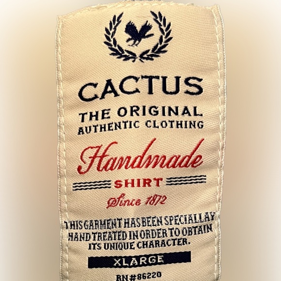 Cactus Long Sleeve Button Up. Size Men’s XL. Color Navy, Lime Green and Teal. - Picture 2 of 3